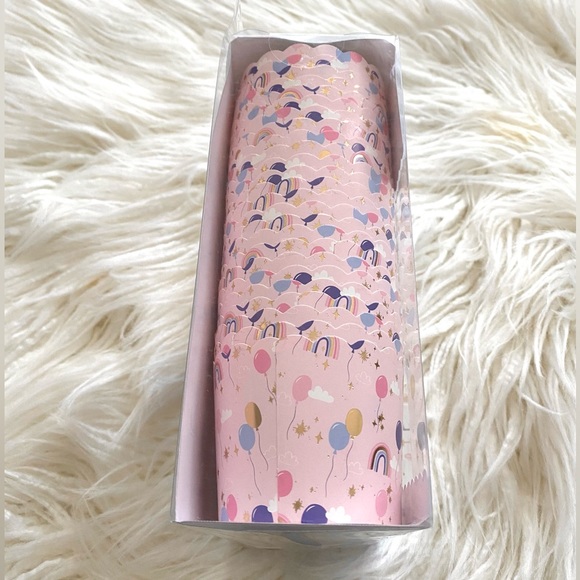 My Mind’s Eye 50 Pack Birthday Pastel Pink Purple Rainbow 5oz Party Baking Cups - Picture 3 of 5